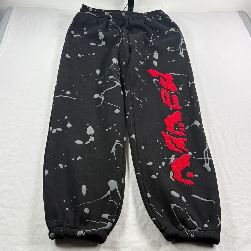 Named Collective Jogger Sweatpants Mens XL Black Tapered Spell Out Streetwear